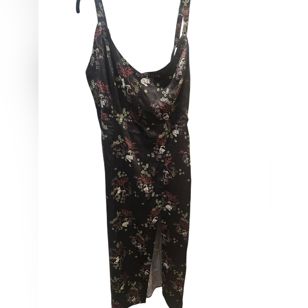 Urban Outfitters UO Mikayla Floral & Cat Midi Dress XL